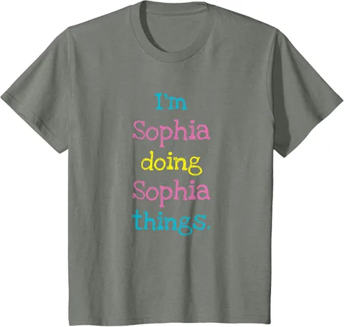 Vista 100 de Sophia - Camiseta con texto personalizado para niñas