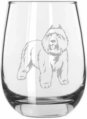 Vista 218 de Shar Pei (chino) - Vaso de vino sin tallo grabado para perro, 15.25 onzas