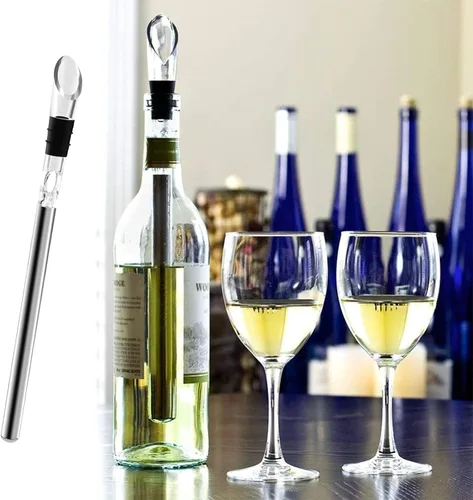 Vista 6 de Enfriador de vino para padres, 3 en 1, acero inoxidable 304, enfriadores de botellas de vino sin hielo rápido, accesorio de vino, regalos