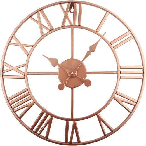 Vista 8 de Timelike Reloj de pared romano grande, estilo rústico, vintage, de metal, reloj de pared grande de gran tamaño, para el hogar, sala de estar Negro