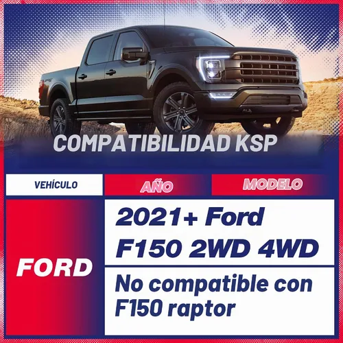 Vista 2 de KSP Kit de bloque de elevación de nivelación trasero de 1 pulgada para Ford F150 2021+, bloques de elevación traseros de aluminio con pernos en U