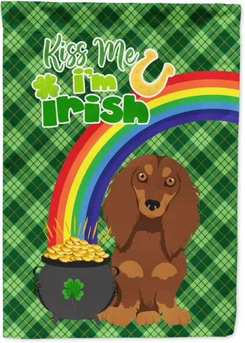 Vista 116 de Caroline's Treasures WDK4731GF - Bandera decorativa para jardín del día de San Patricio, color negro y tostado, Airedale Terrier, para jardín