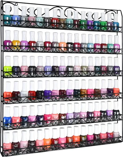 Vista 7 de AMT - Estantes metálicos para esmalte de uñas para pared, exhibición de esmalte de uñas transparente, organizador de aceites esenciales Young
