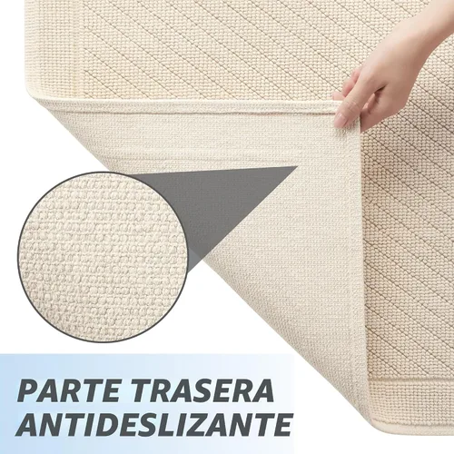 Vista 4 de Arkwright Alfombra de baño 100% algodón - Diseño tejido con textura elegante y alta absorción, alfombrilla de baño con respaldo antideslizante