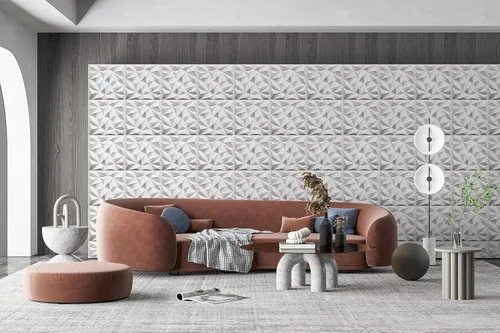 Vista 2 de Dundee Deco Paneles de pared 3D – Paneles de pared de PVC blanco pintables con diamantes geométricos para decoración de pared interior, paquete