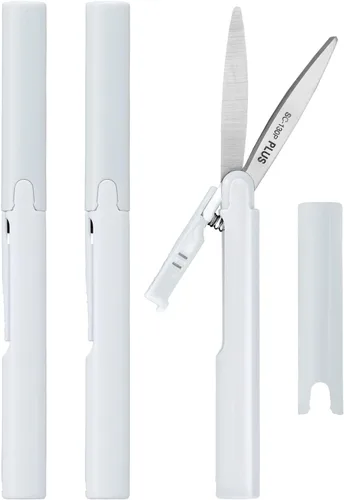 Vista 17 de Plus Tijeras Compactas Estilo Bolígrafo Twiggy con Tapa, Blanco