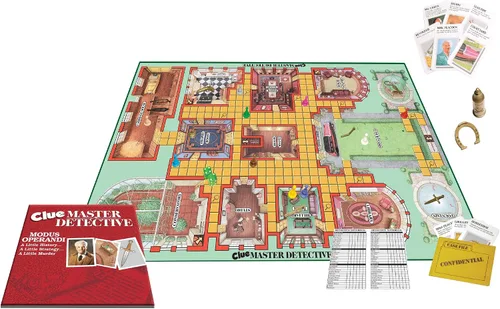 Vista 4 de Clue Master Detective con armas de metal de tono latón de gran tamaño por Winning Moves Games USA, el juego de Clue más grande jamás creado