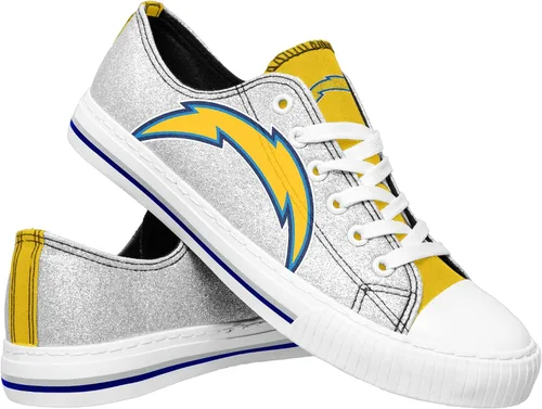 Vista 19 de FOCO Womens NFL Team Logo Ladies Fashion Glitter Low Top Canvas Sneakers Shoes