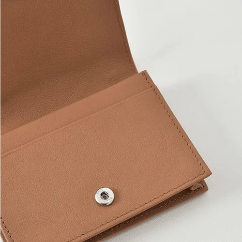 Vista 5 de LIOONS Billetera de cuero para mujer, hebilla delgada, estilo corto, tarjetero, simple, de gran capacidad, monederos, retro, unisex, con bolsillo