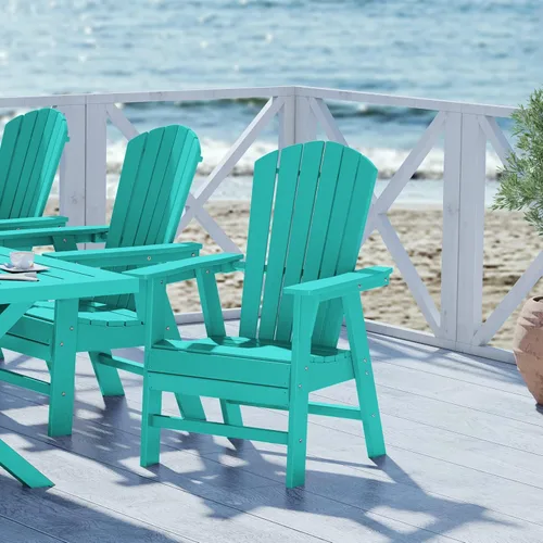 Vista 57 de WestinTrends Malibu Outdoor Patio HDPE Adirondack Silla de comedor para patio, color negro