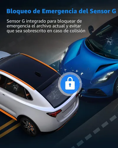 Vista 4 de Cámara de tablero frontal y trasera, cámara de tablero 1080P para automóviles, cámara de automóvil de 3 canales frontal trasera e