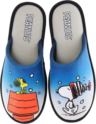 Vista 4 de Peanuts Pantuflas familiares, pantuflas navideñas de Snoopy y Woodstock, tallas para adultos, jóvenes y niños pequeños