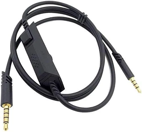Vista 4 de Cable de repuesto A50 para auriculares con control de volumen y cable adaptador de audio para micrófono, compatible con A10A20A30A50A40A40TR