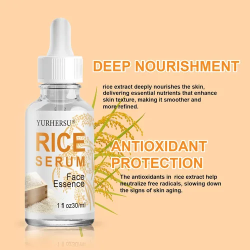 Vista 2 de Suero facial de arroz, esencia facial hidratante, reafirmante antiarrugas, antienvejecimiento, elimina líneas finas de la cara, suave profundamente