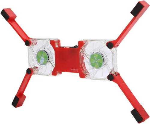 Vista 5 de DR-S02 - Enfriador plegable para laptop con doble ventilador, portátil alimentado por USB, base de refrigeración con soporte antideslizante (rojo)