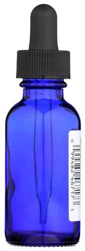 Vista 3 de Whole Foods Market, Botella de vidrio azul con tapa cuentagota, 1 onza líquida