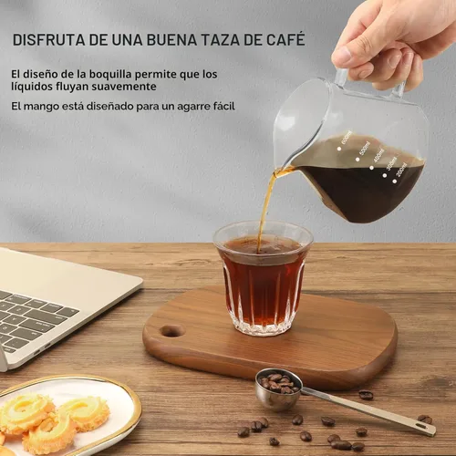 Vista 4 de Mongdio Cafetera de Goteo para Poner Encima, Cafetera de Vidrio de Borosilicato Resistente al Calor de 20 oz con 100 Filtros de Papel, Set