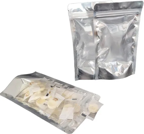 Vista 7 de Bolsas resellables de Mylar para almacenamiento de alimentos con parte delantera transparente, bolsas gruesas reutilizables con cierre