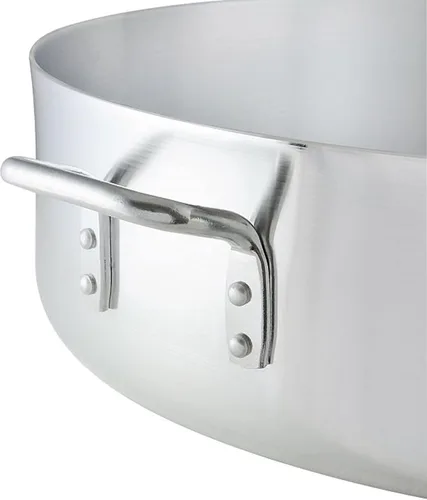 Vista 4 de TrueCraftware - Olla de aluminio de 8 cuartos de galón con cubierta de 0.236 in de grosor: utensilios de cocina pesados, sartén para estofar, asar