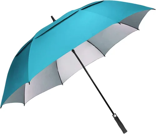 Vista 13 de G4Free 54/62/68 Pulgadas Paraguas de golf extragrande resistente al viento con protección UV, apertura automática, doble cubierta ventilada Azul