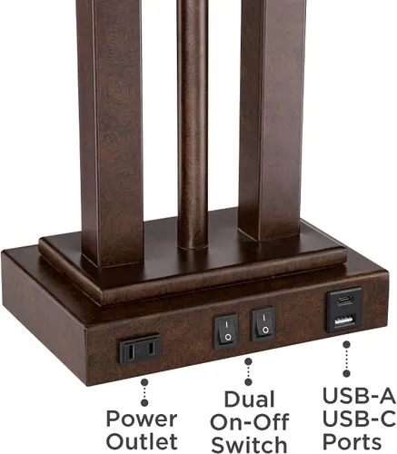 Vista 7 de Deacon - Lámpara de escritorio de 26 pulgadas de alto, cuello de cisne USB bronce