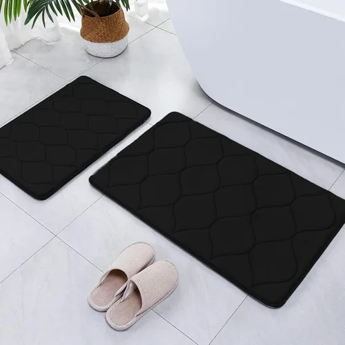 Vista 39 de SWEMSTAR Alfombra de baño de espuma viscoelástica con alfombra de inodoro, tapete de baño absorbente de agua para suelo de baño, antideslizante