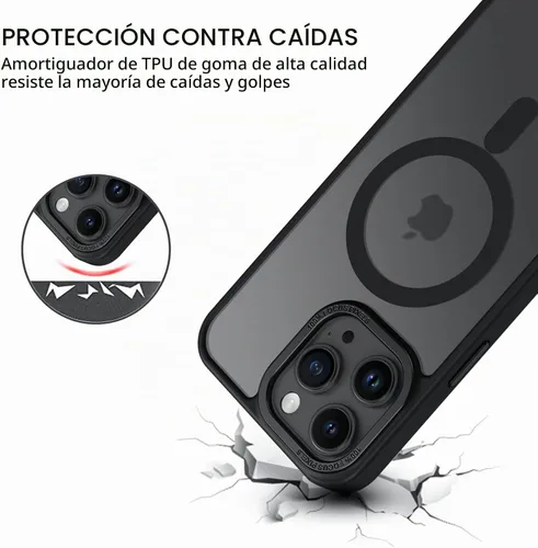 Vista 4 de BENTOBEN Funda magnética para iPhone 15 Pro Max, compatible con MagSafe, translúcida mate, esmerilada, antihuellas, delgada, a prueba de golpes