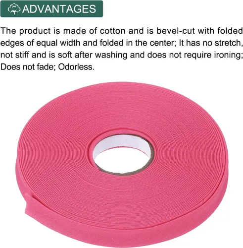 Vista 227 de MECCANIXITY Cinta al bies de doble pliegue de 1/2 pulgada de poliéster continuo a granel para costura, costura, dobladillo, encuadernación y Beige