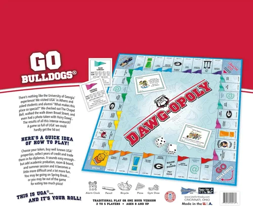 Vista 6 de Late for the Sky University of Georgia Dawgopoly Red, Black