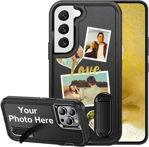 Vista 12 de Funda de teléfono personalizada para Samsung Galaxy S22 5G, funda con soporte incorporado/función atril, cubierta de protección resistente a