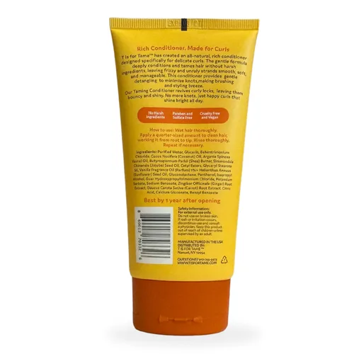 Vista 8 de T is for Tame - Acondicionador domesticante para niños – Acondicionador natural para cabello rizado con aceite de coco y girasol – Desenreda
