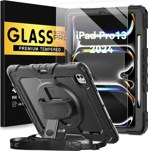 Vista 20 de BLOSOMEET Funda para iPad Air de 11 pulgadas M3 2025 y M2 2024 con protector de pantalla de vidrio templado y soporte para lápiz, funda para iPad
