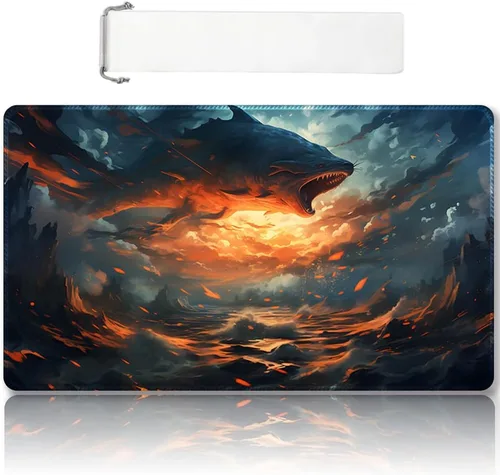 Vista 19 de Tapete de juego MTG cosido de alta calidad con zonas y parte trasera de goma antideslizante, tapete de juego TCG para MTG y otros juegos de cartas