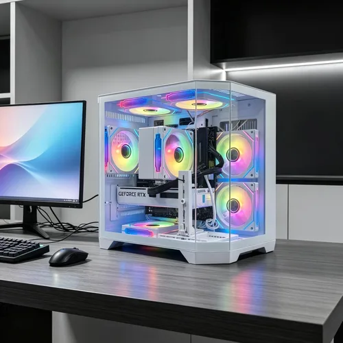 Vista 3 de LXZ PC para juegos preconstruida Ryzen 7 8700F RTX 5060 16GB DDR5 1TB SSD