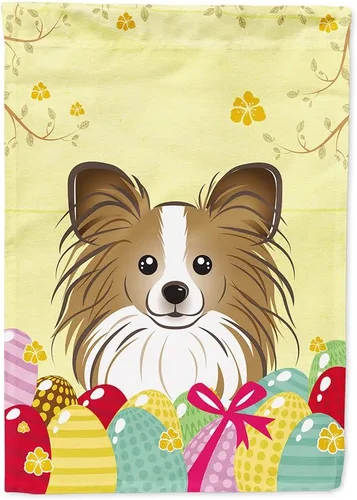 Vista 59 de Caroline's Treasures BB1920CHF - Bandera de caza de huevos de Pascua con diseño de bulldog francés, para casa, gran porche, para colgar en la pared