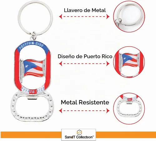 Vista 4 de Llavero abrebotellas de Puerto Rico bandera