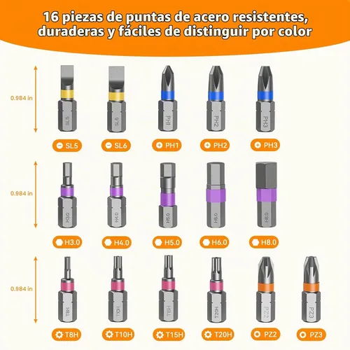 Vista 7 de Kingsdun Juego de destornilladores de trinquete magnéticos 25 en 1, brocas