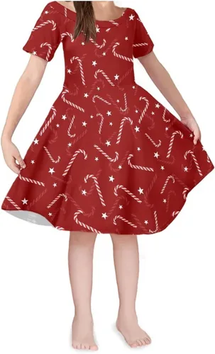 Vista 16 de SEANATIVE Vestido de manga corta para niñas de 3 a 14 años Black Bow Ghost