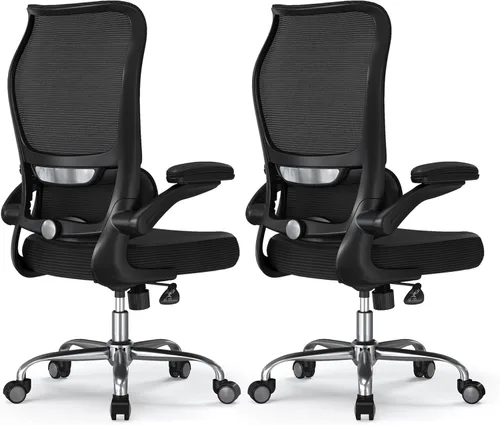 Vista 49 de TRALT - Silla de oficina ergonómica con soporte lumbar, color beige, 1