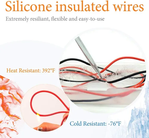Vista 4 de KAIWEETS Pelacables autoajustable con kit de cables de prueba de electricista de silicona suave