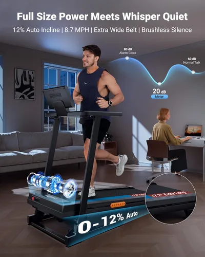 Vista 2 de THERUN Cinta de correr inclinada, cinta de correr con cinta de correr sin Naranja