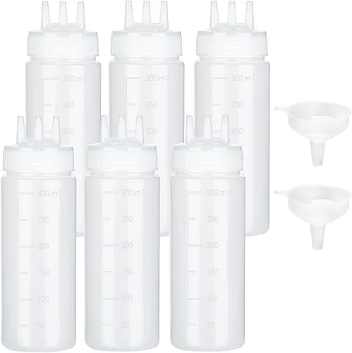 Vista 12 de Botella exprimible de 3 agujeros para salsas, botellas de condimento de plástico exprimibles para dispensadores de salsa de tomate para salsa