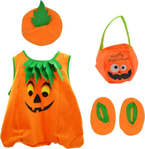 Vista 2 de Conjunto de disfraz de calabaza para niños pequeños y niñas