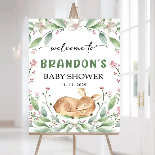 Vista 28 de Letrero de bienvenida personalizado para baby shower, cartel de bienvenida de safari para baby shower, letrero de baby shower de animales