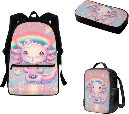 Vista 67 de FOR U DESIGNS Fuego baloncesto impreso niños escuela mochilas viaje mochila libro bolsa