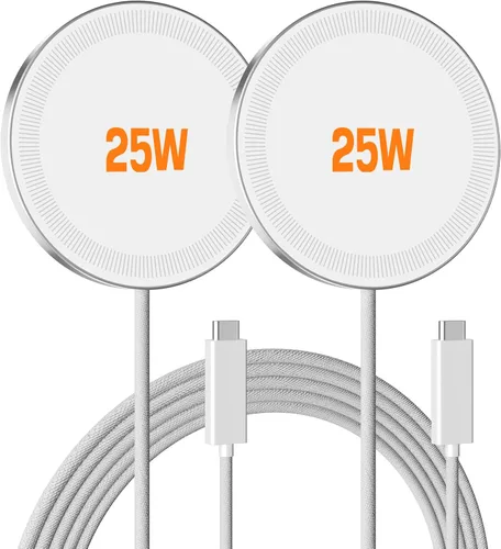 Vista 12 de Cargador inalámbrico magnético de 25 W: almohadilla de carga rápida para iPhone 17, 16, 15, 14, 13, 12 Pro Max, Samsung Galaxy S26 S25, Google Pixel