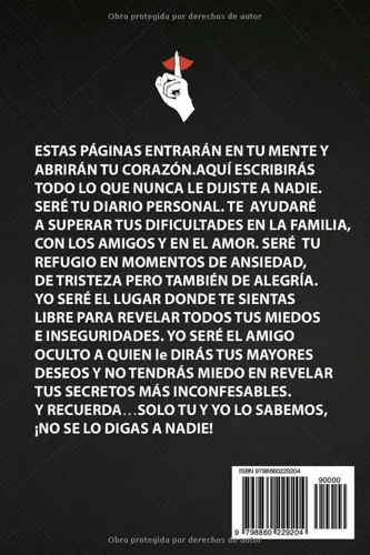 Vista 2 de NO SE LO DIGAS A NADIE Libro de autoayuda para niñas Diario secreto Superar una decepción amorosa Problemas en la familia Crecimiento personal