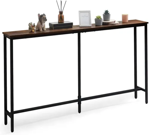 Vista 14 de CAPHAUS Mesa de consola estrecha y larga de 47 pulgadas para entrada, sofá de diseño clásico, mesa estrecha y larga para sala de estar, mesa