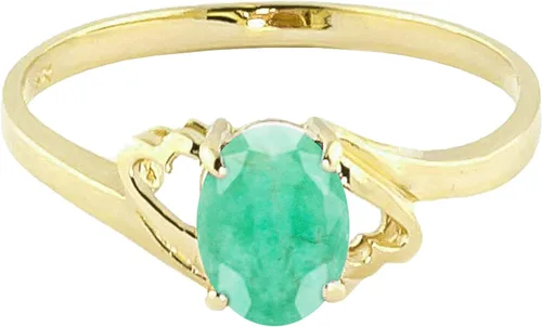 Vista 3 de Galaxy Gold GG Anillo de esmeralda natural de oro amarillo de 14 k