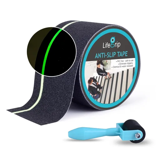 Vista 57 de Lifegrip - Cinta de tracción antideslizante, cinta de fricción de 1 pulgada x 15 pies, el mejor agarre, adhesivo abrasivo para escaleras, peldaños